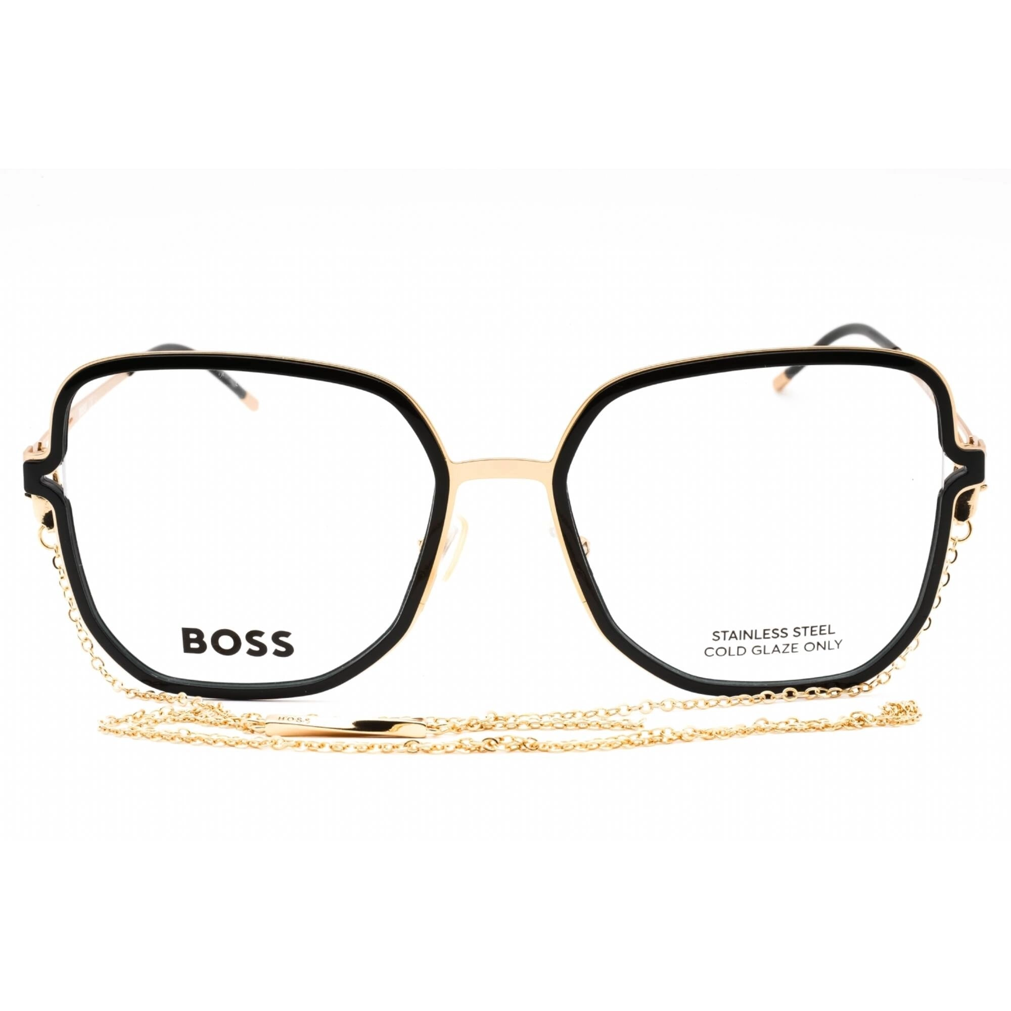 Hugo Boss Women's Eyeglasses - Black Gold Plastic Square Frame | BOSS 1394 02M2 00