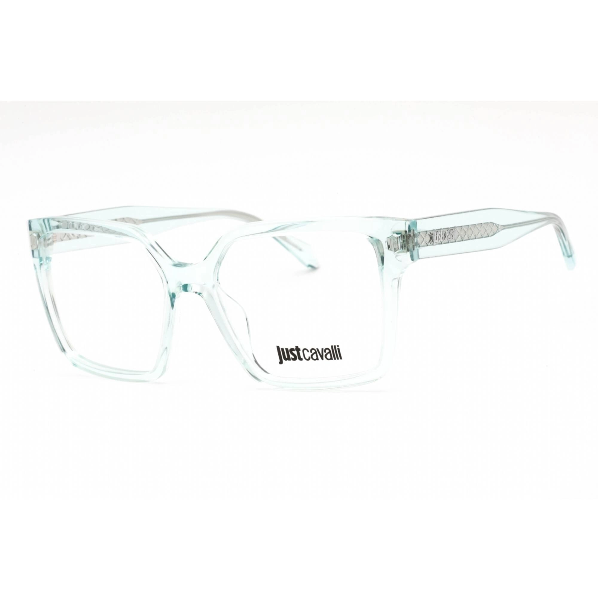 Just Cavalli Women's Eyeglasses - Shiny Transparent Green Square Frame | VJC006 0M40