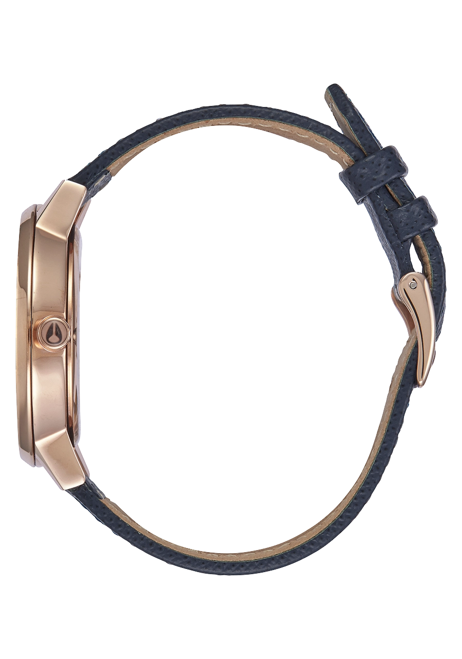 Kensington Leather - Navy / Rose Gold