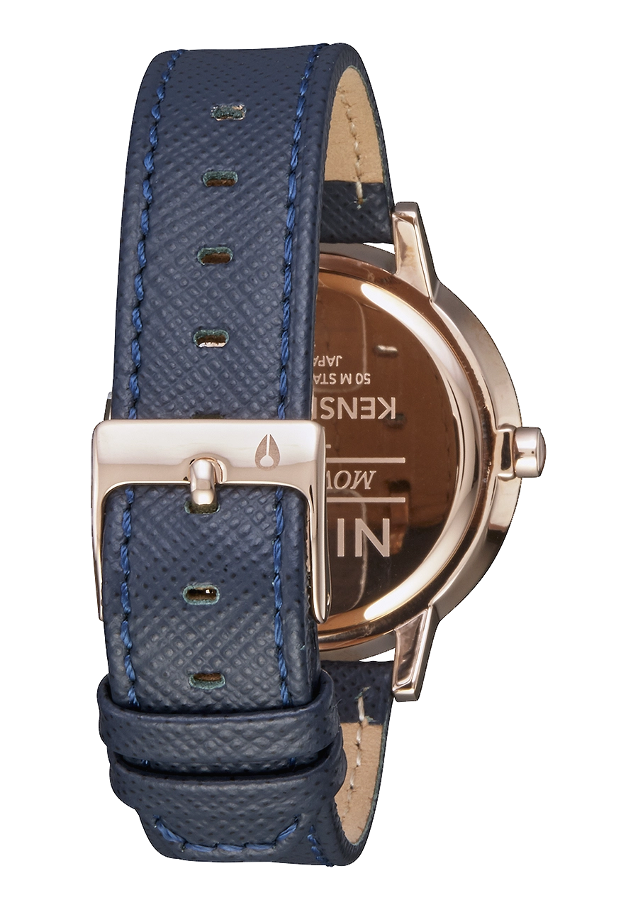 Kensington Leather - Navy / Rose Gold