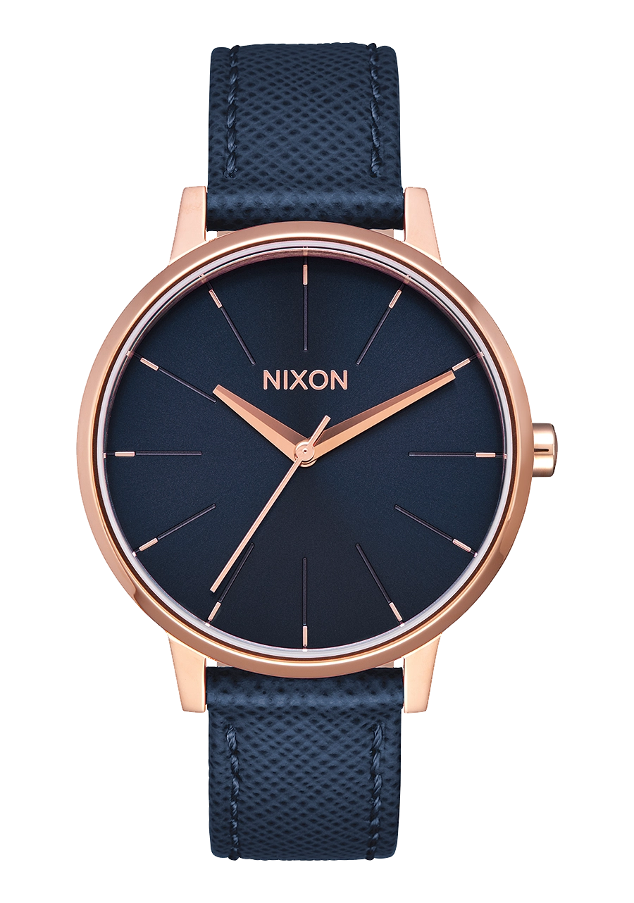 Kensington Leather - Navy / Rose Gold