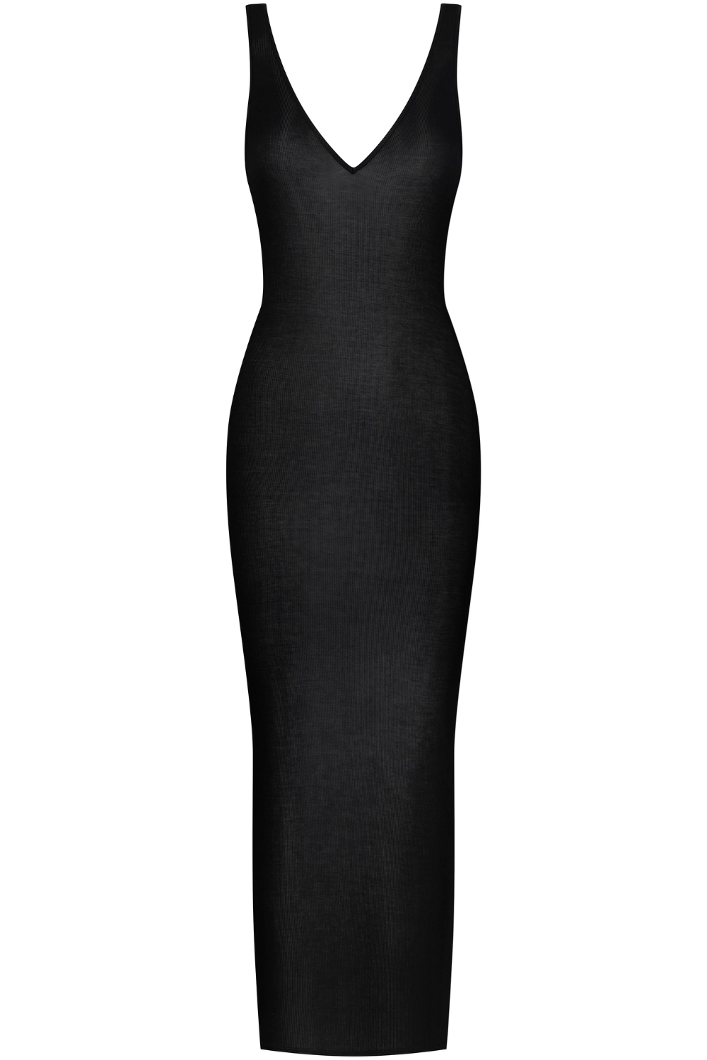 La Femme Amazone V Neck Long Dress Black