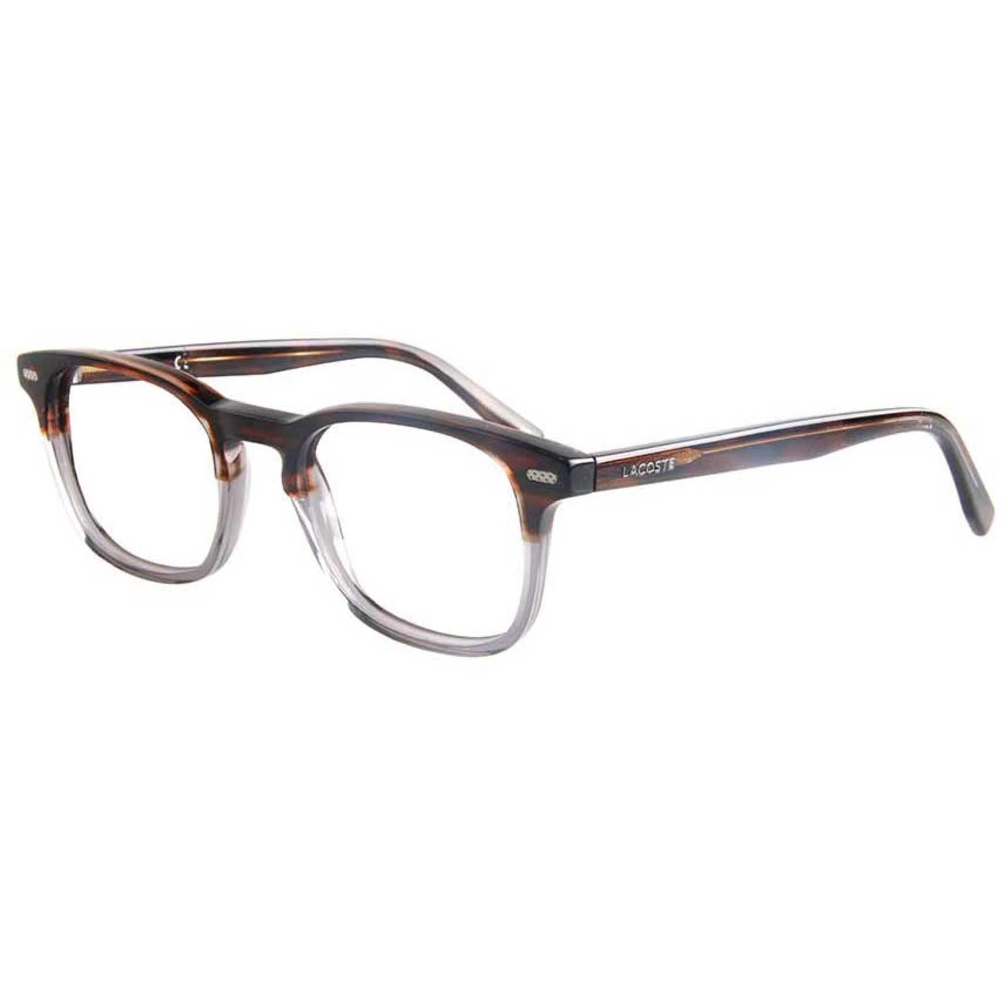 Lacoste Unisex Eyeglasses - Brown/Grey Full Rim Square Frame | LACOSTE L2832 210