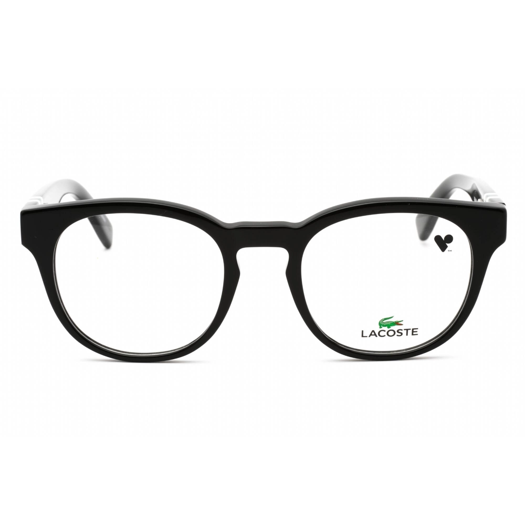 Lacoste Women's Eyeglasses - Black Round Full Rim Frame Clear Demo Lens | L2904 001