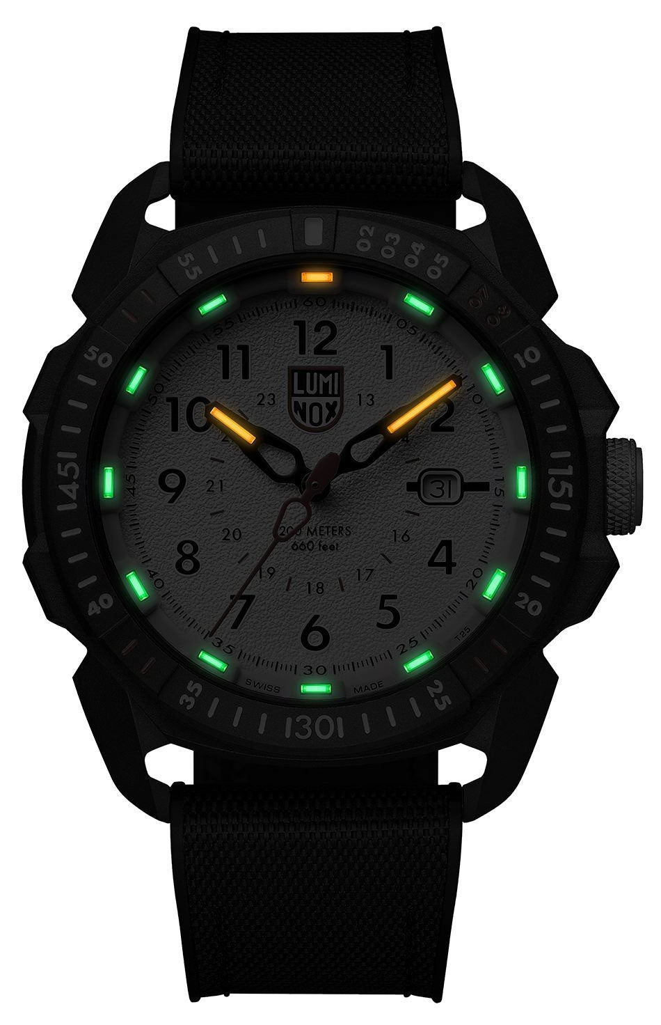 Luminox ICE-SAR Arctic CARBONOX White Dial Black Rubber Strap Date Divers Quartz Mens Watch XL.1007