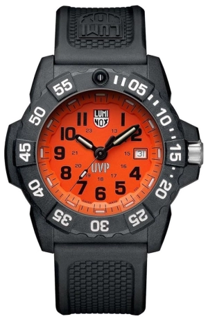 Luminox Navy SEAL Scott Cassell UVP CARBONOX Orange Dial Black Rubber Strap Date Divers Quartz Mens Watch XS.3509.SC