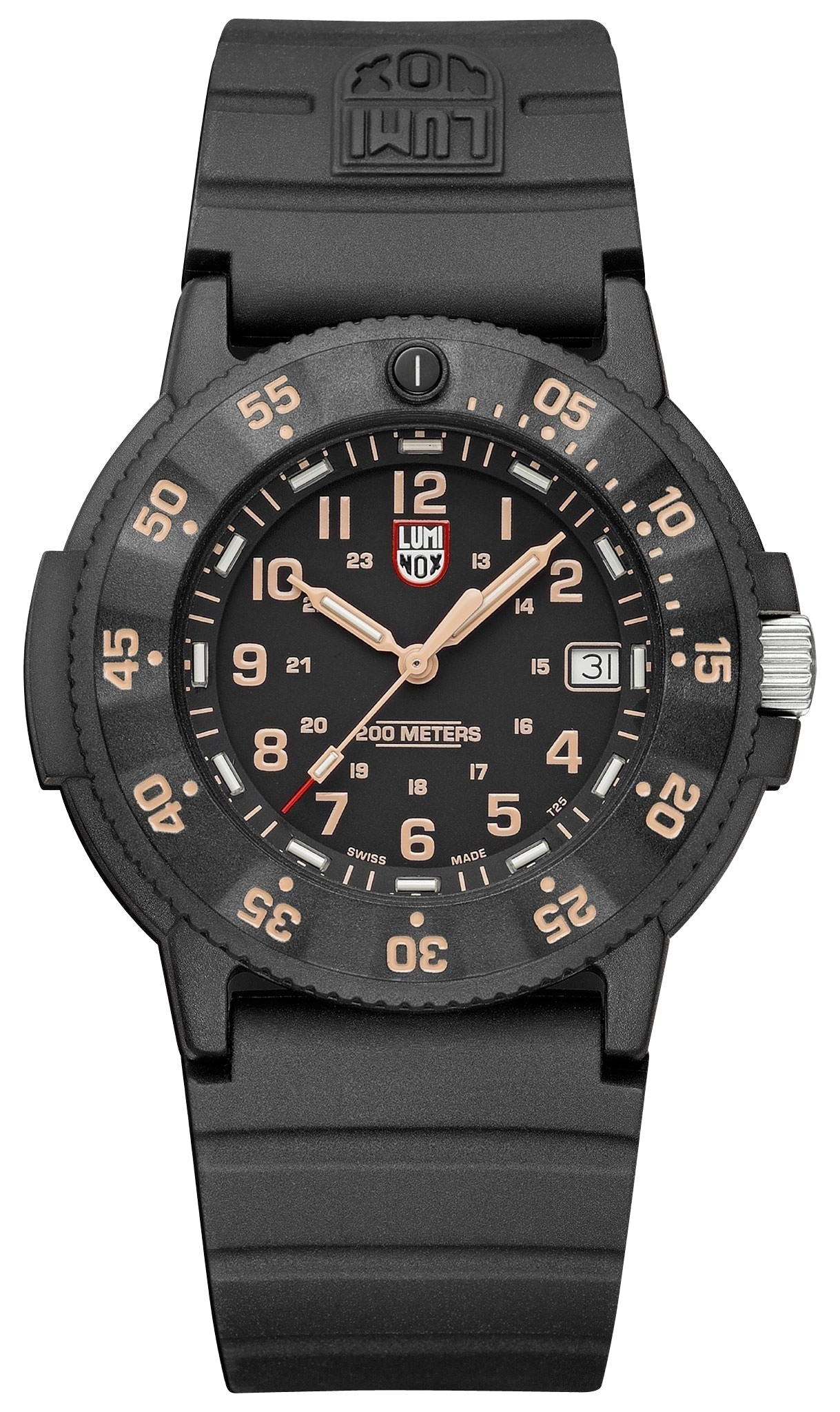 Luminox Original Navy SEAL CARBONOX Black Dial Black Rubber Strap Date Divers Quartz Mens Watch XS.3001.EVO.OR