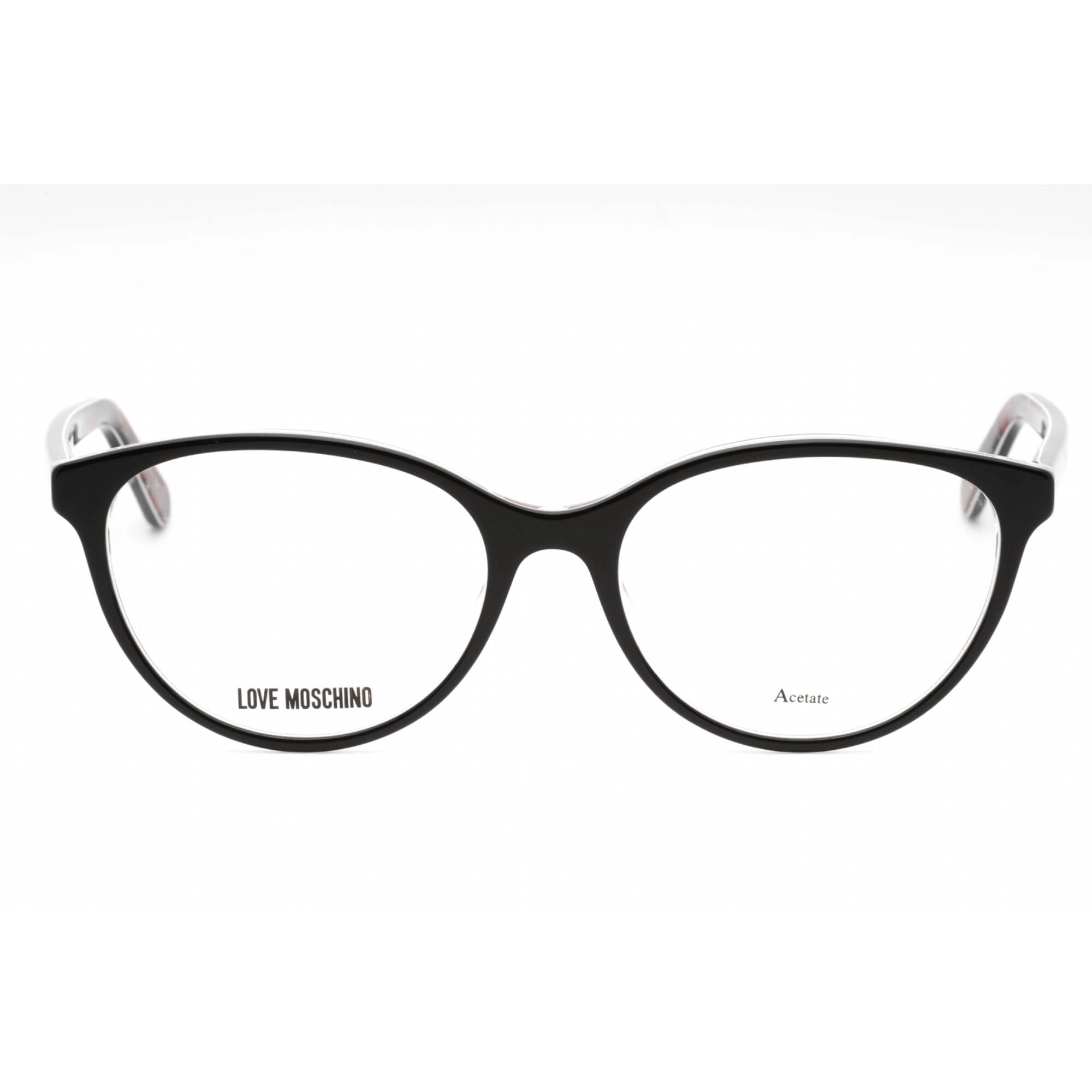 Moschino Love Women's Eyeglasses - Black Plastic Oval Full Rim Frame | MOL525 0807 00