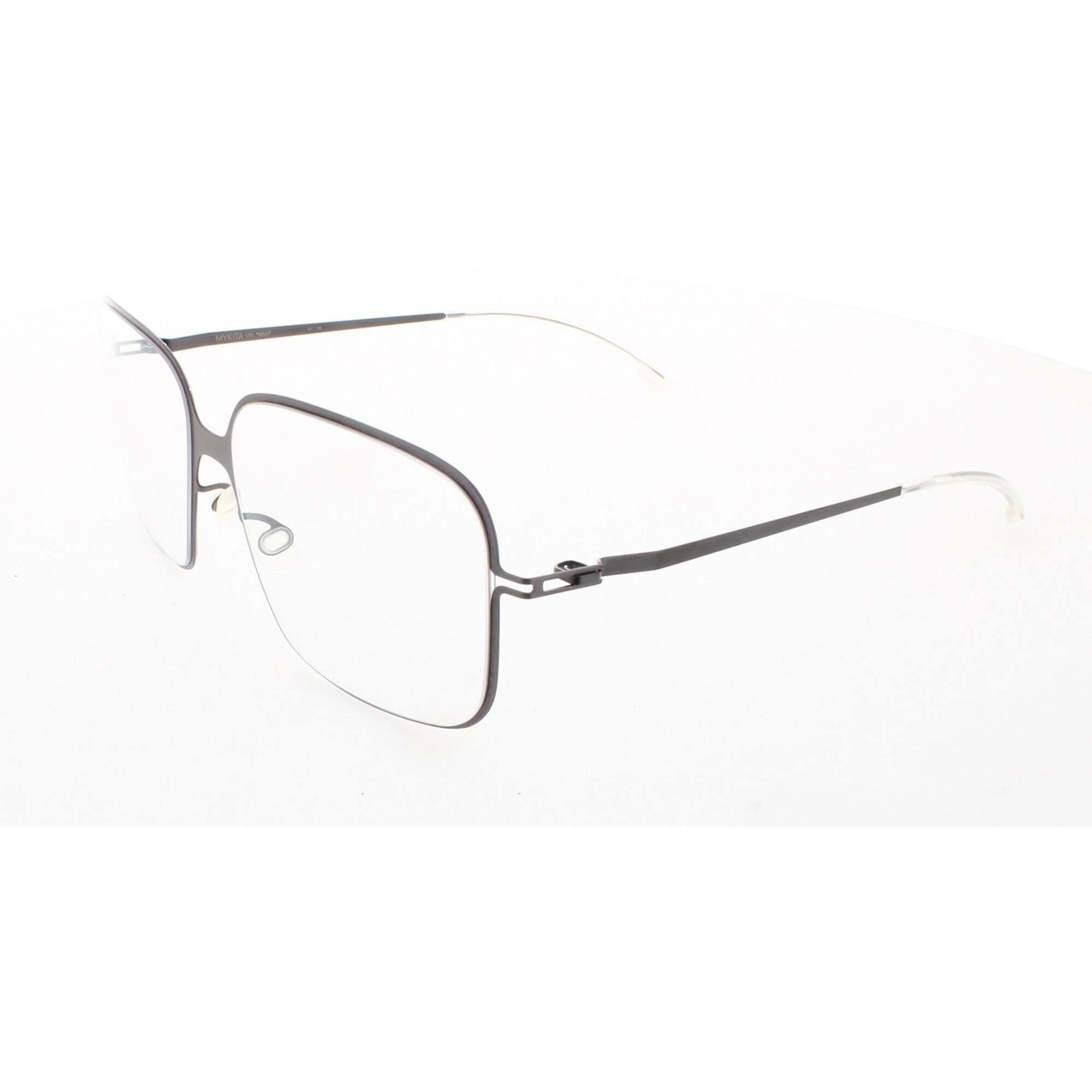 Mykita Unisex Eyeglasses - Black Berry Metal Square Frame | LITE-NELLI-BLACK-BERRY 006