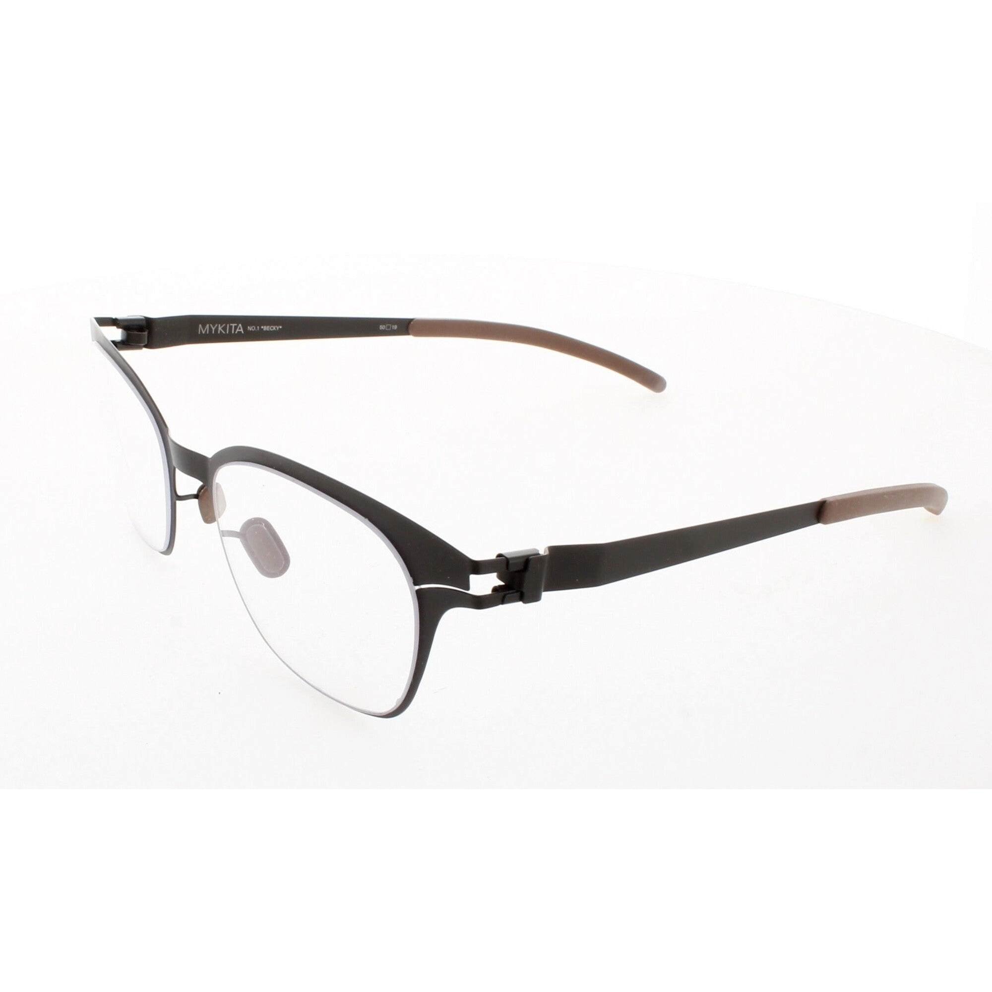 Mykita Unisex Eyeglasses - Dark Brown Square Frame | NO1-BECKY-DARK BRN-DEMO COL 149