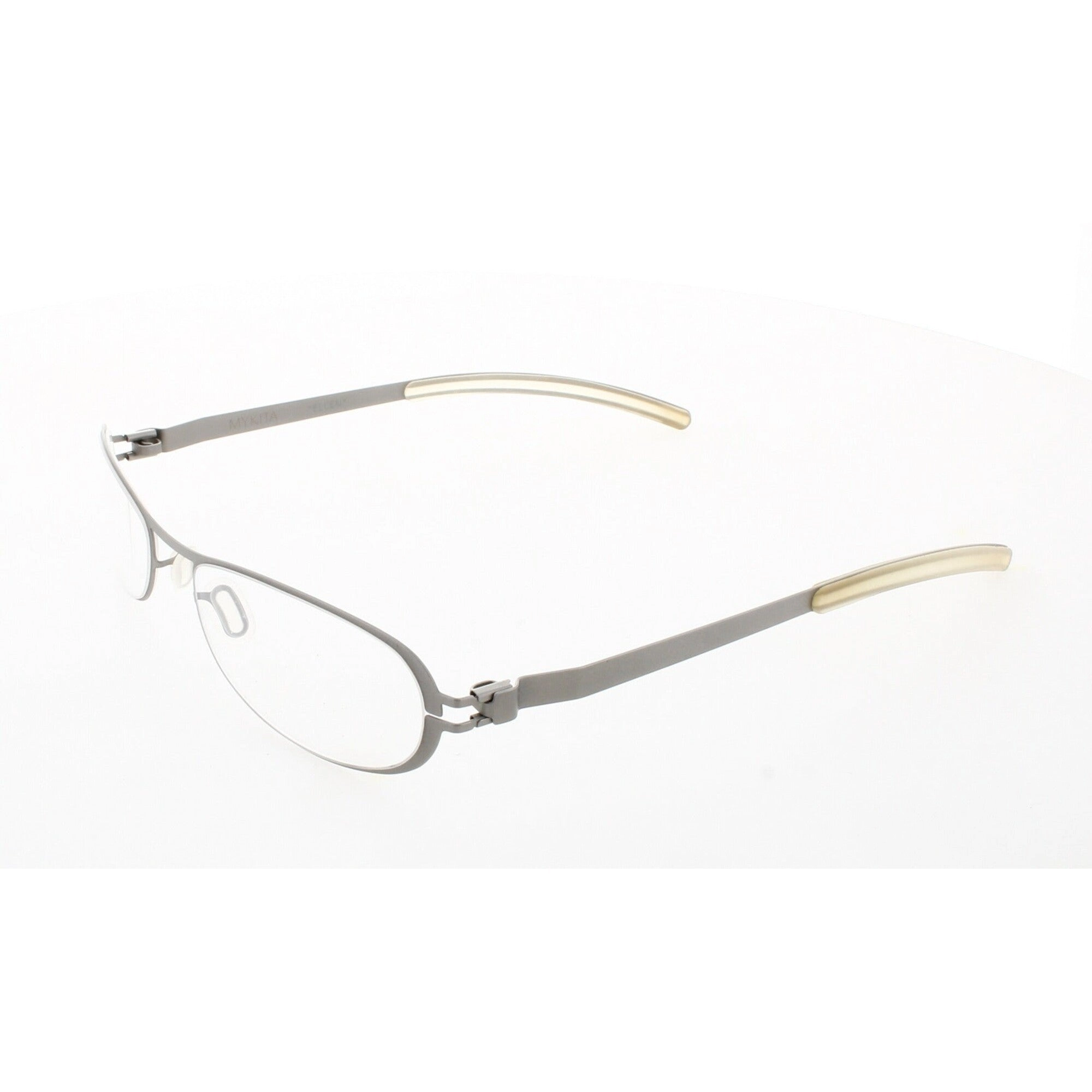 Mykita Unisex Eyeglasses - Grey Metal Oval Shape Full Rim Frame | NO1-ELLEN-GREY-DEMO