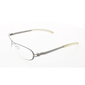 Mykita Unisex Eyeglasses - Grey Metal Oval Shape Full Rim Frame | NO1-ELLEN-GREY-DEMO