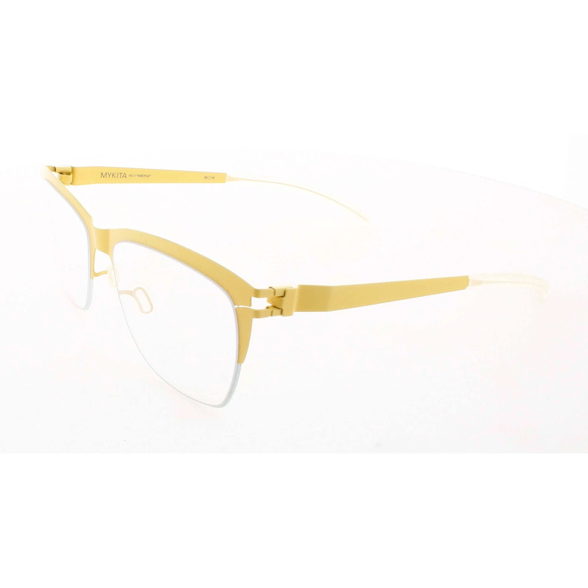 Mykita Unisex Eyeglasses - Half Rim Rectangular Frame | NO1-ARETHA-ZINC-WHITE 179