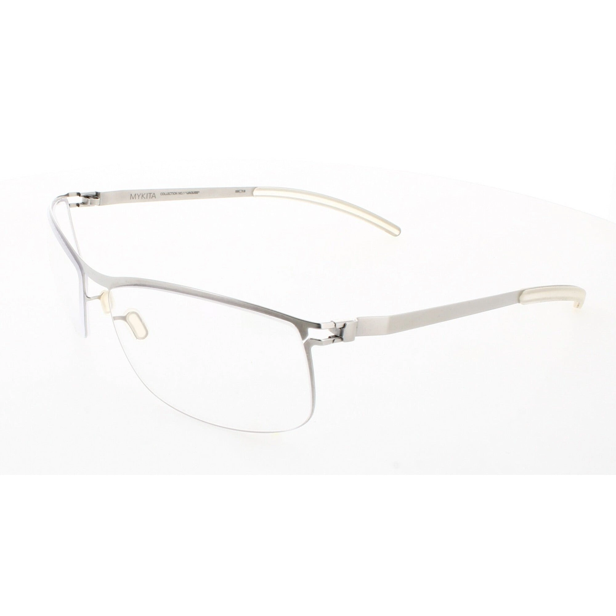 Mykita Unisex Eyeglasses - Pearl Metal Cat Eye Full Rim Frame | NO1-JACQUES-PEARL 009