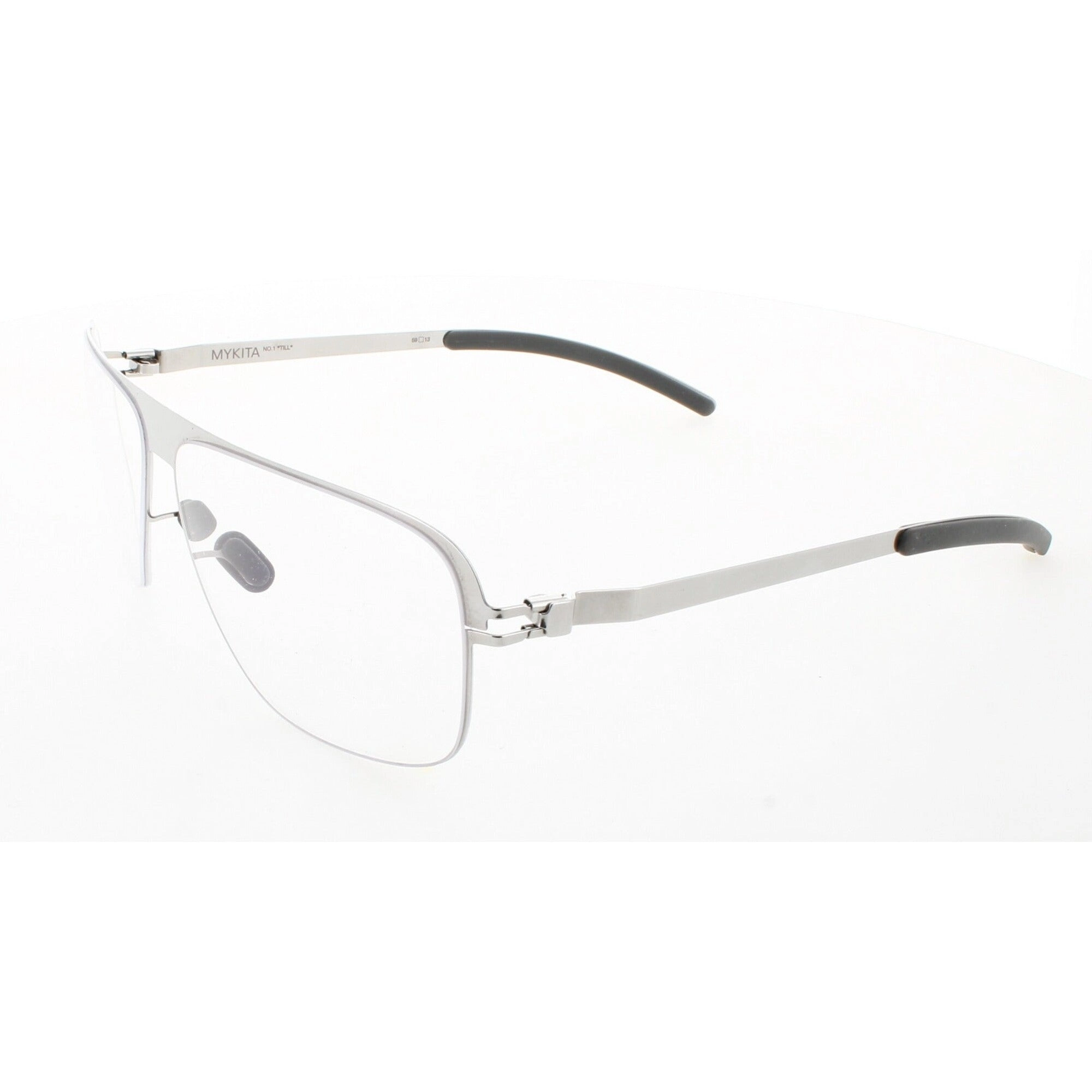 Mykita Unisex Eyeglasses - Shinny Silver Square Frame | NO1-TILL-SHINNY-SILVER 051