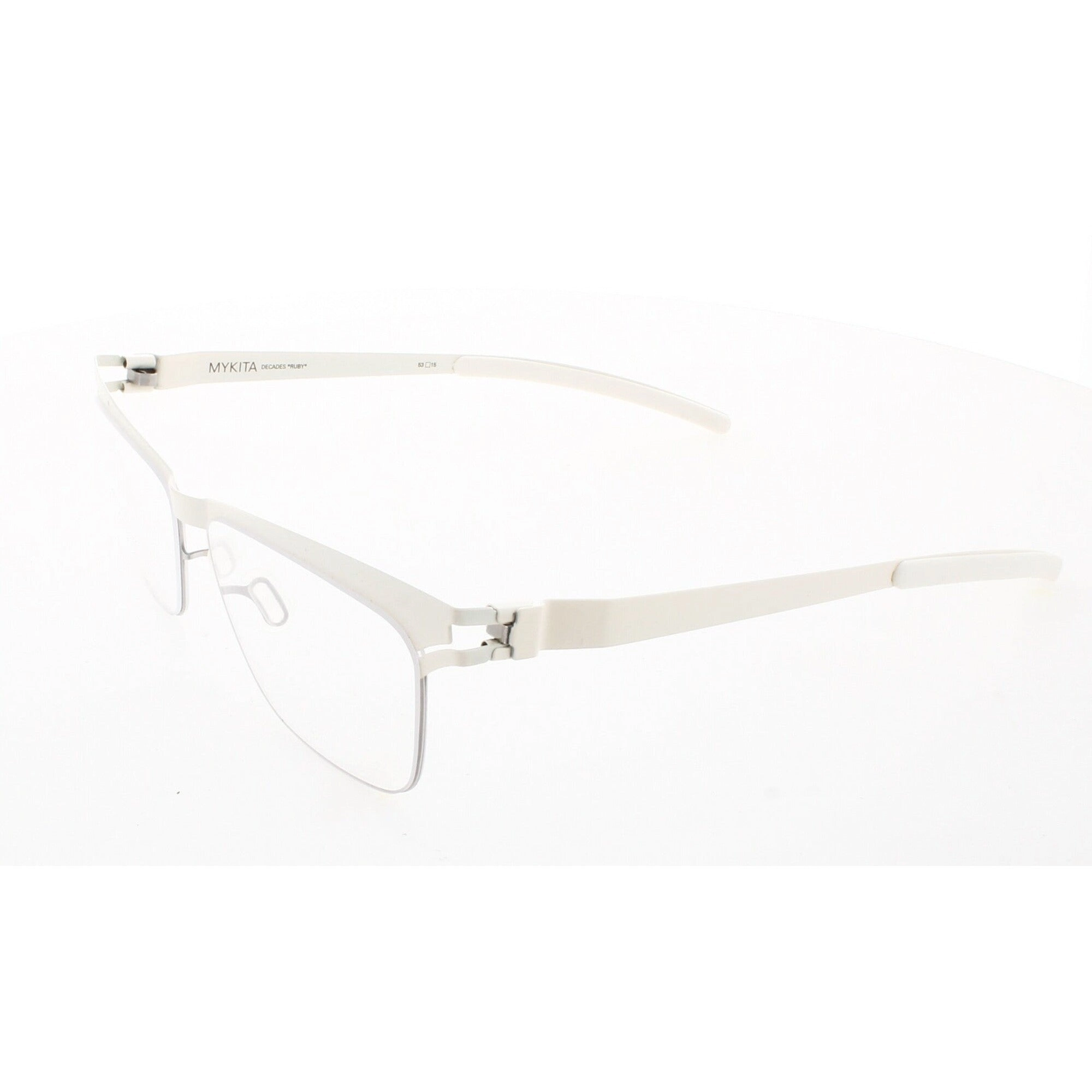 Mykita Unisex Eyeglasses - Silver Off White Frame | DECADES-RUBI-SILVER-OFF-WHITE