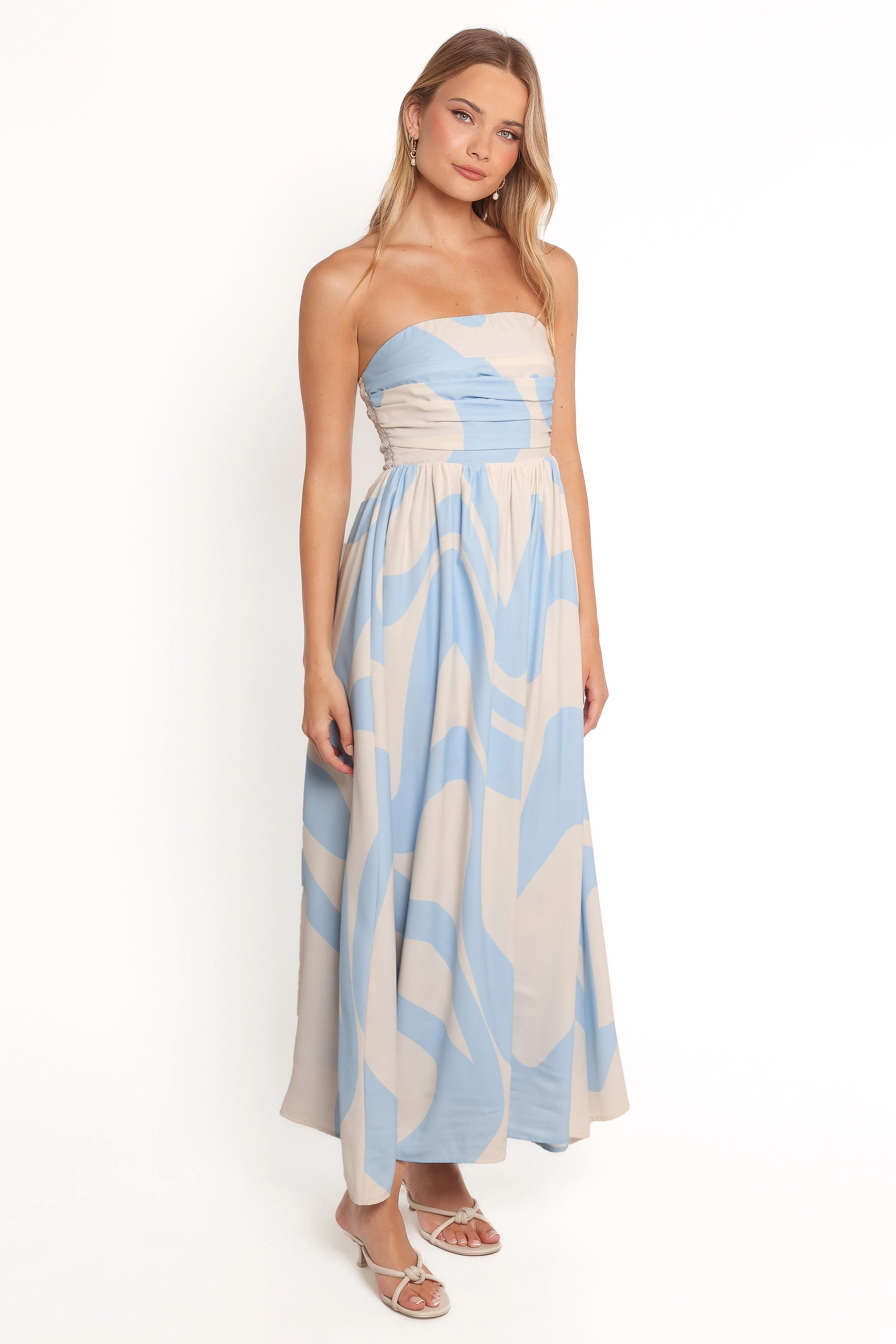 Nesta Maxi Dress - Blue Cream