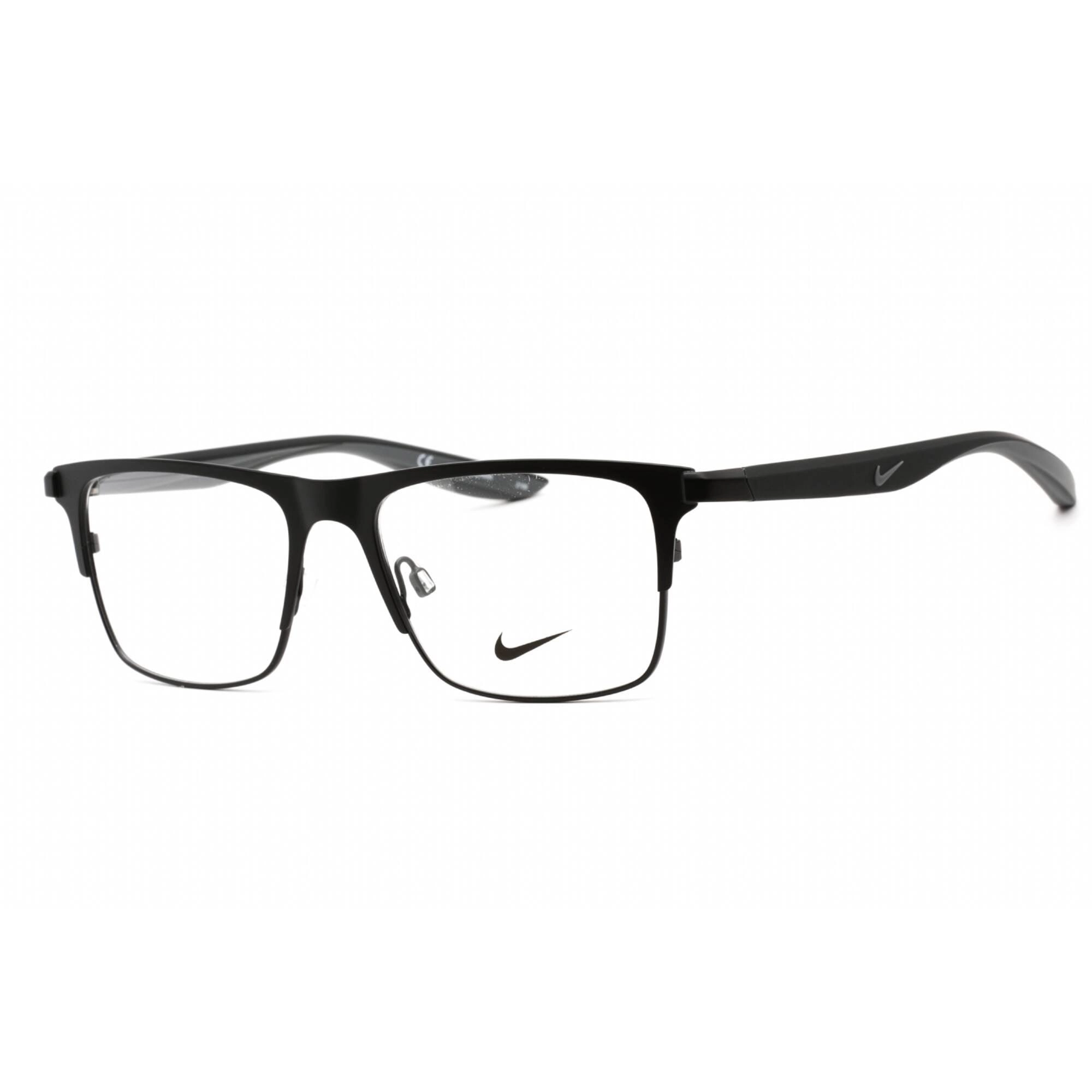 Nike Unisex Eyeglasses - Full Rim Rectangular Satin Black Metal Frame | NIKE 8150 001