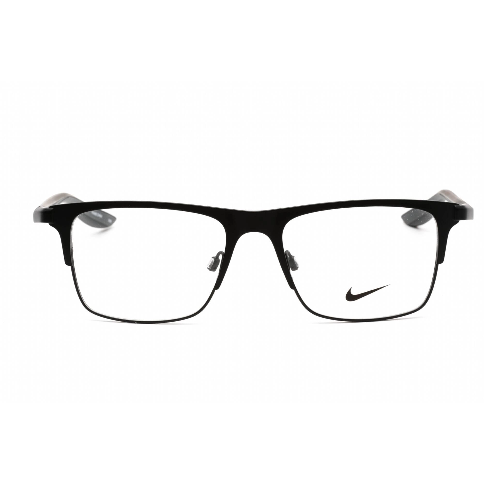 Nike Unisex Eyeglasses - Full Rim Rectangular Satin Black Metal Frame | NIKE 8150 001