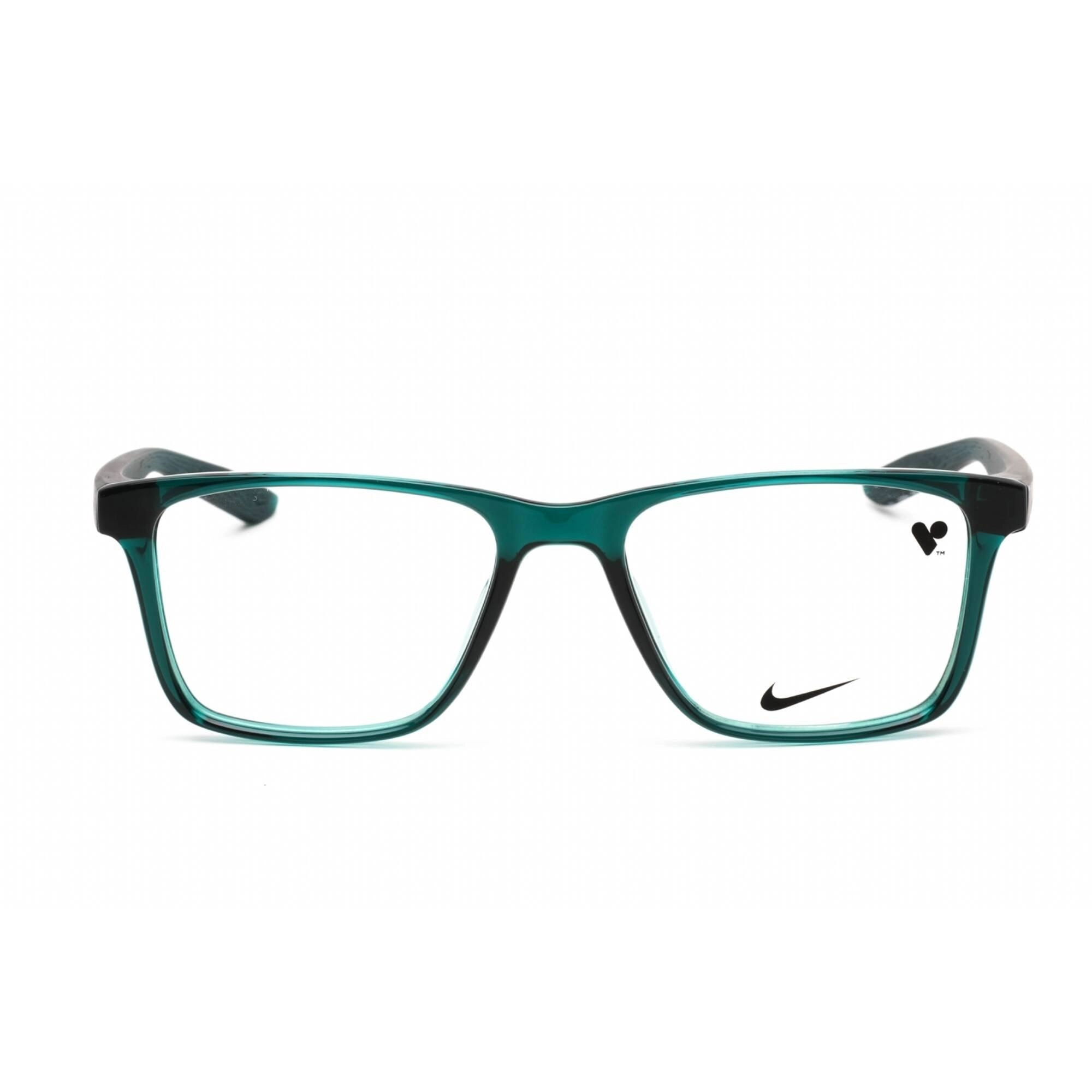 Nike Unisex Eyeglasses - Rectangular Dark Teal Green Plastic Frame | NIKE 7300 301