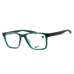 Nike Unisex Eyeglasses - Rectangular Dark Teal Green Plastic Frame | NIKE 7300 301