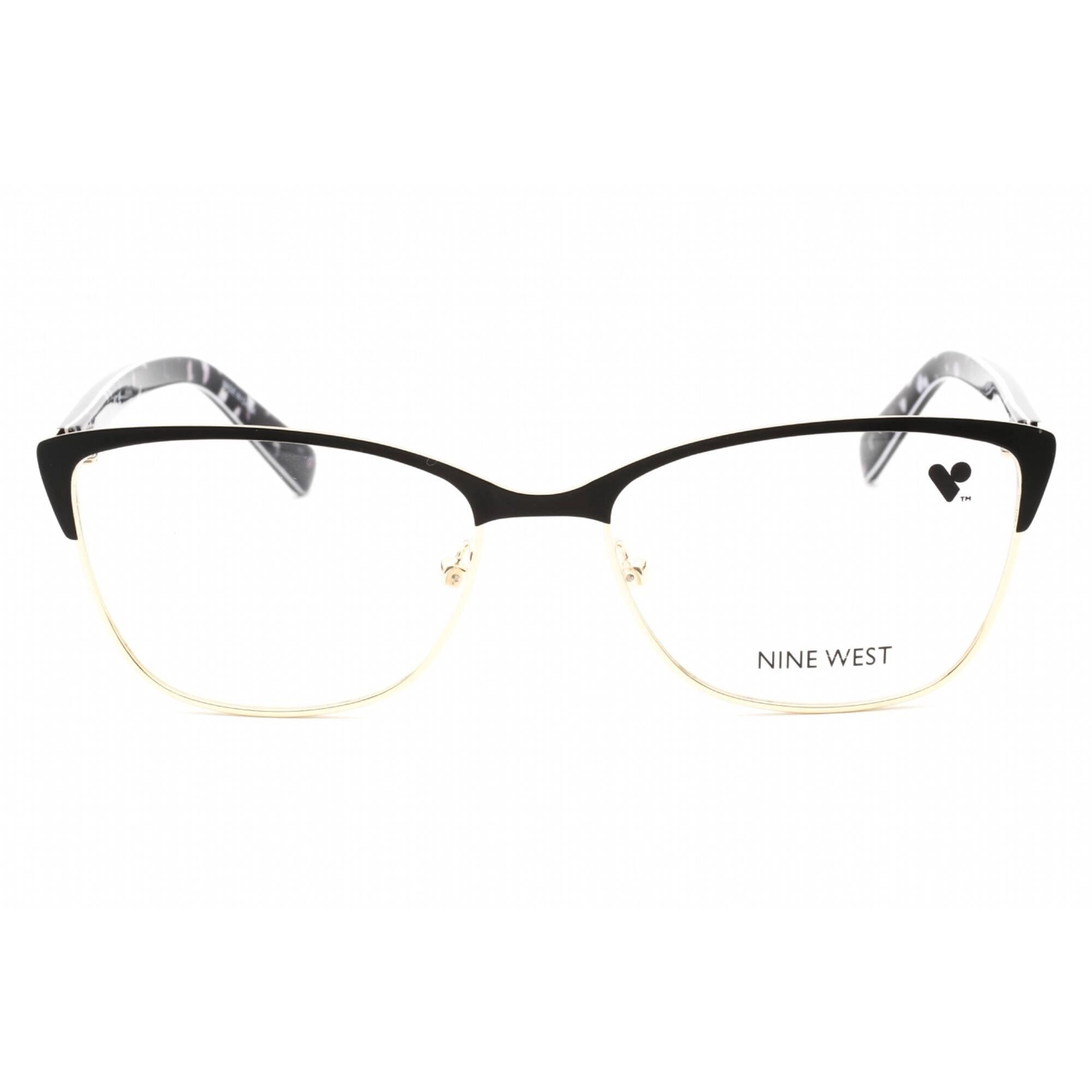 Nine West Women's Eyeglasses - Satin Solid Black Metal Cat Eye Frame | NW8011 001