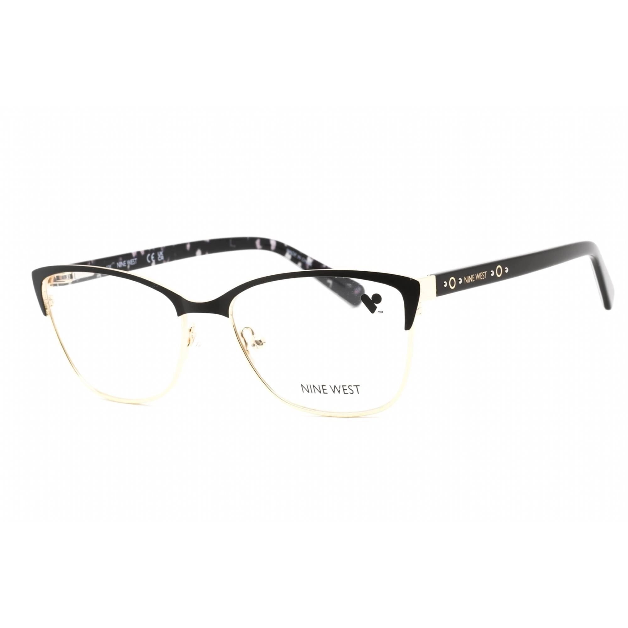 Nine West Women's Eyeglasses - Satin Solid Black Metal Cat Eye Frame | NW8011 001