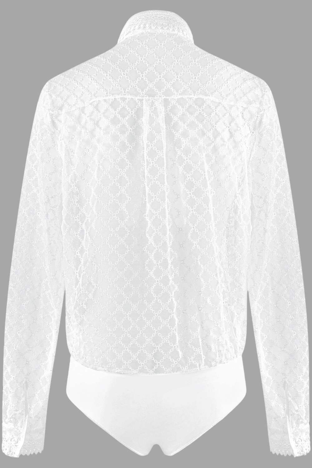 Paco Embroidery Blouse Bodysuit White
