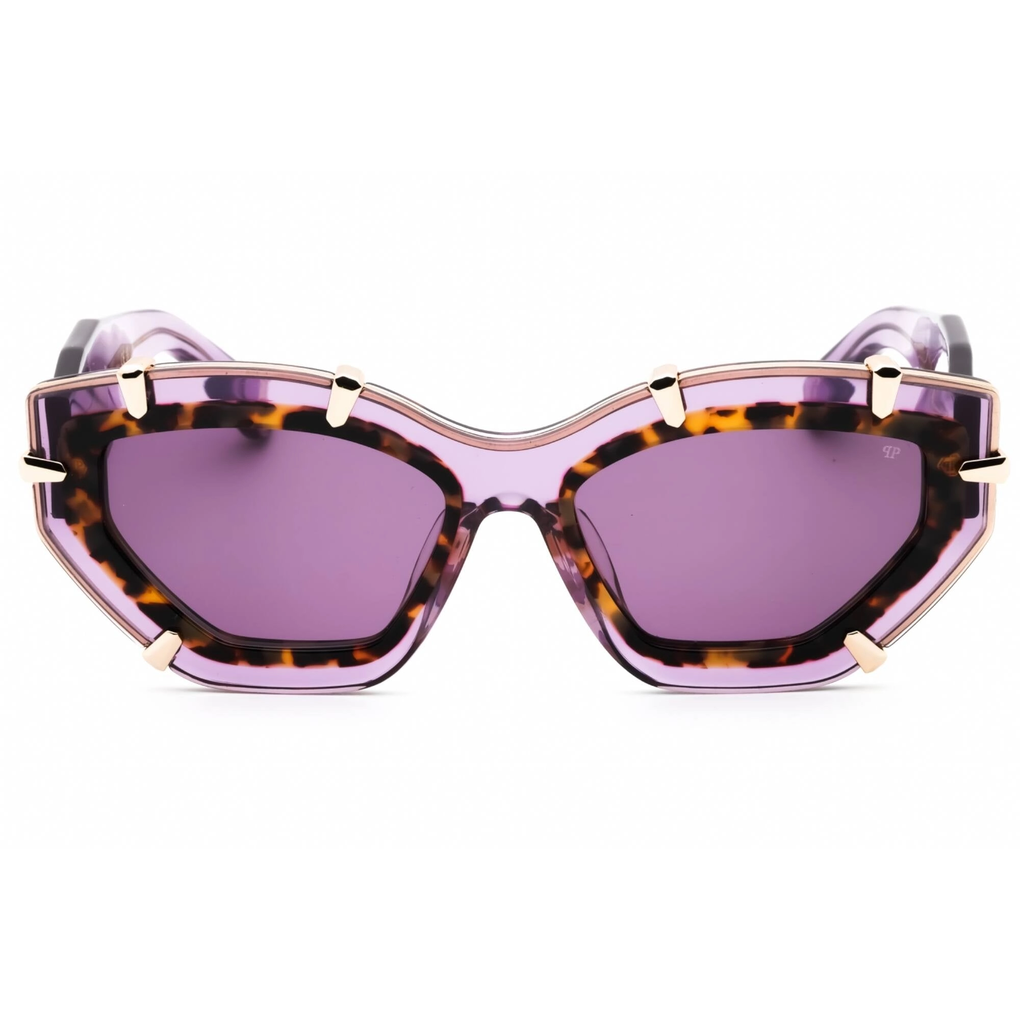 Philipp Plein Women's Sunglasses - Gloss Transparent Lilac Cat Eye | SPP099V 06PF