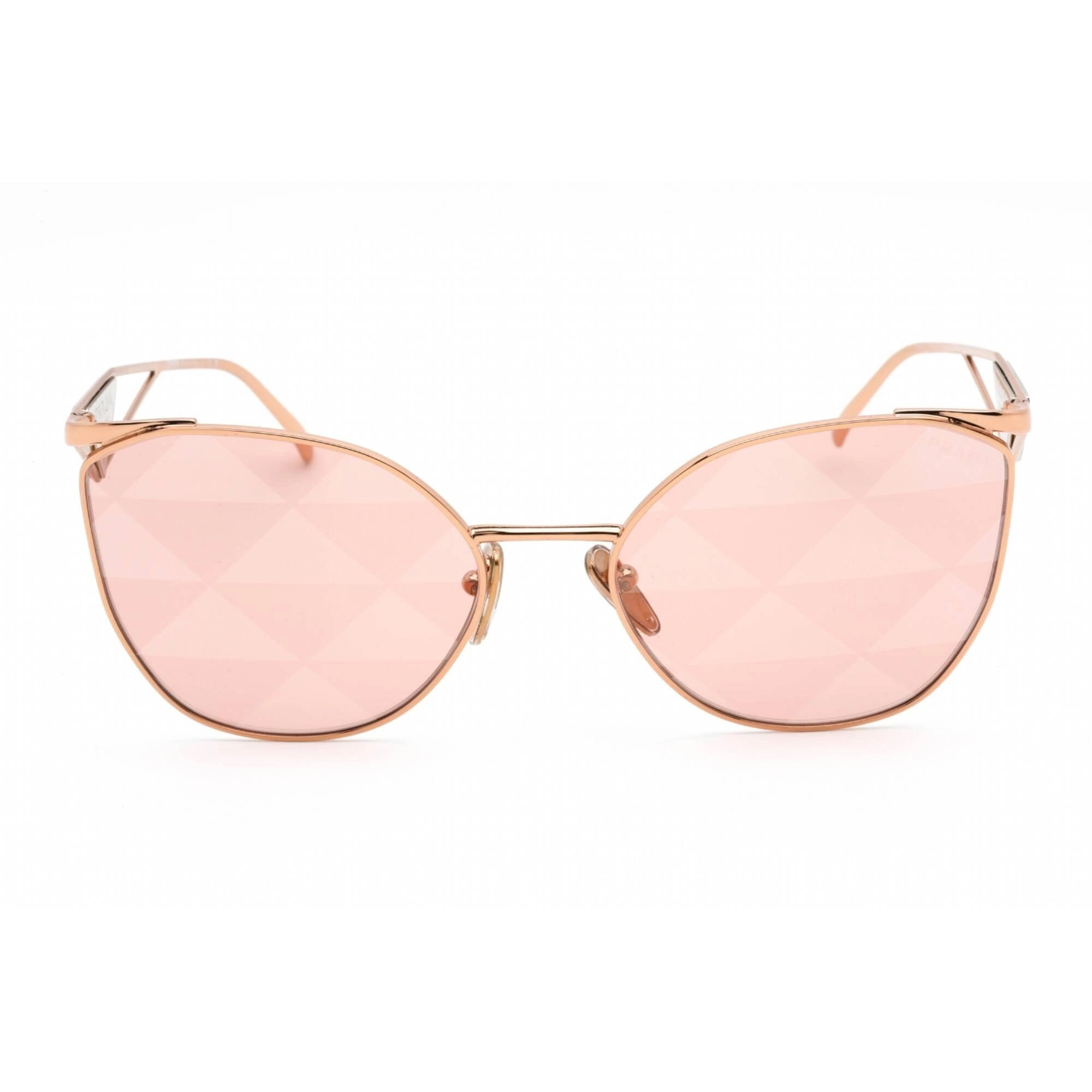 Prada Women's Sunglasses - Full Rim Pink Gold Metal Cat Eye Frame | 0PR 50ZS SVF05T