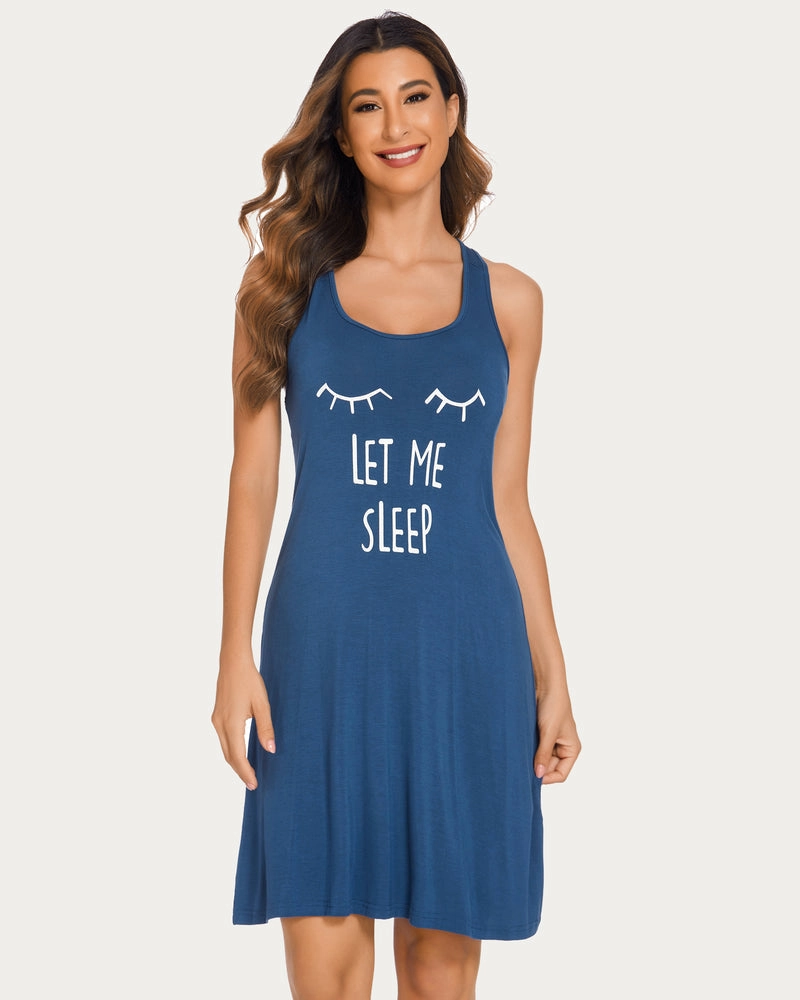 Print Chemise Racerback Night Dress
