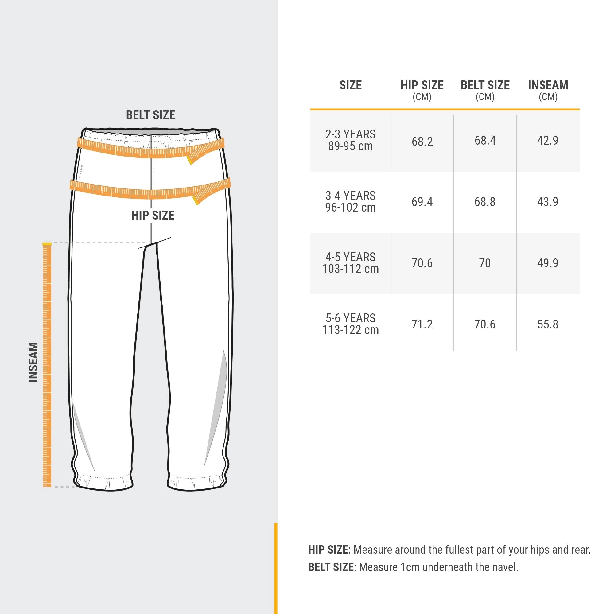 Quechua Kids’ MH100 Waterproof Hiking Overpants – Ages 2–6