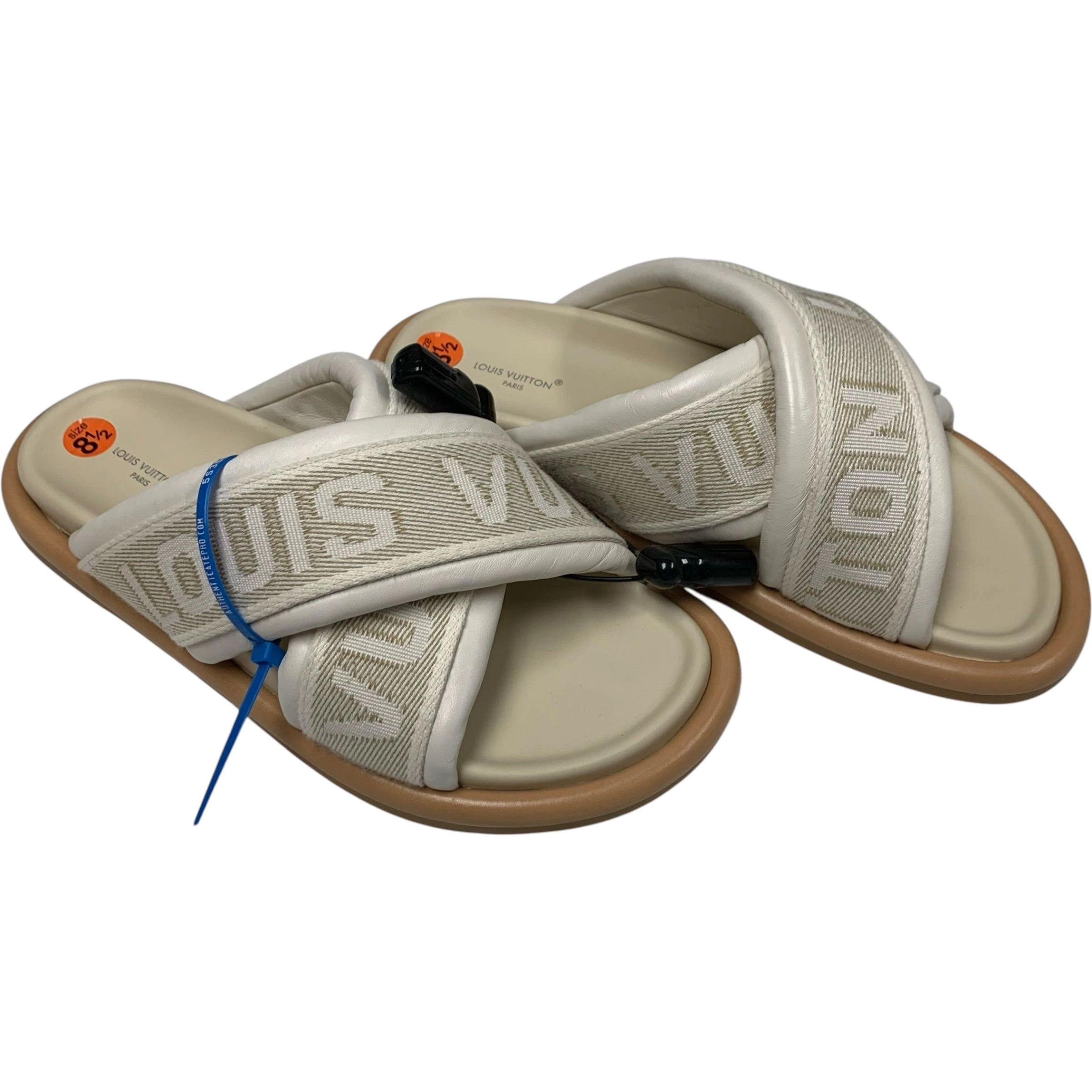 Sandals Luxury Designer By Louis Vuitton In Cream, Size: 8.5