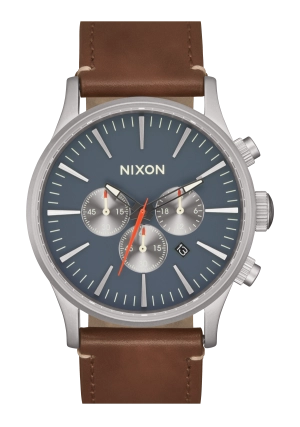 Sentry Chrono Leather - Lt Gunmetal / Basalt / Sienna