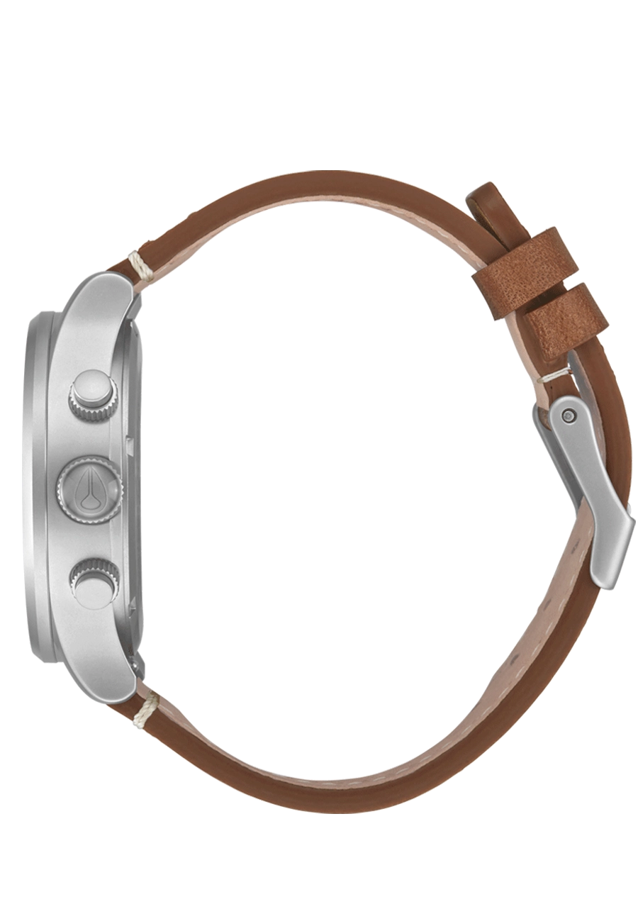 Sentry Chrono Leather - Lt Gunmetal / Basalt / Sienna