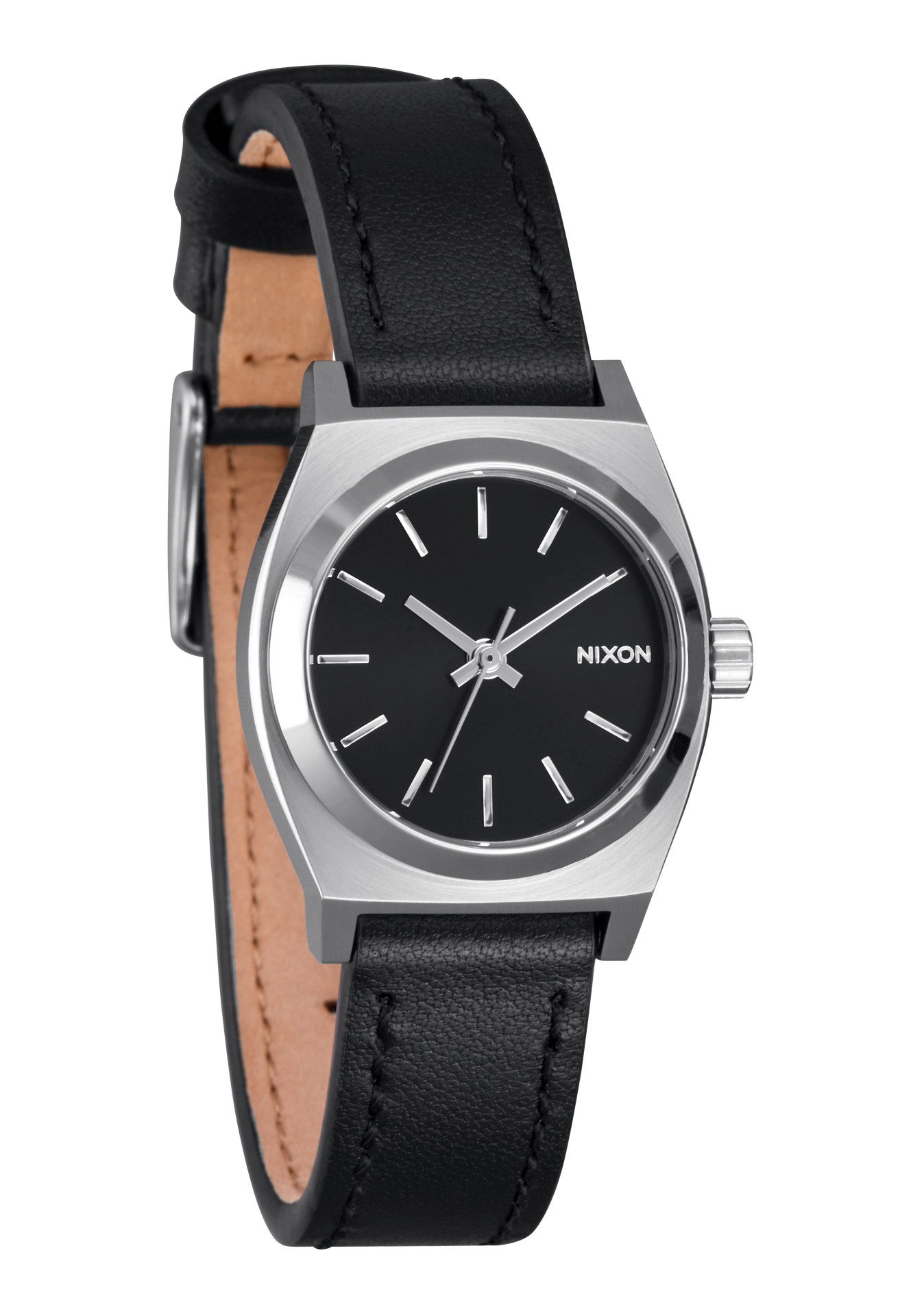 Small Time Teller Leather - Silver / Black