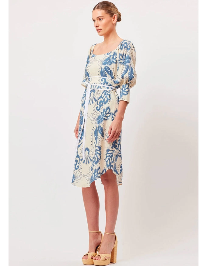 Templo Linen Off Shoulder Midi Dress