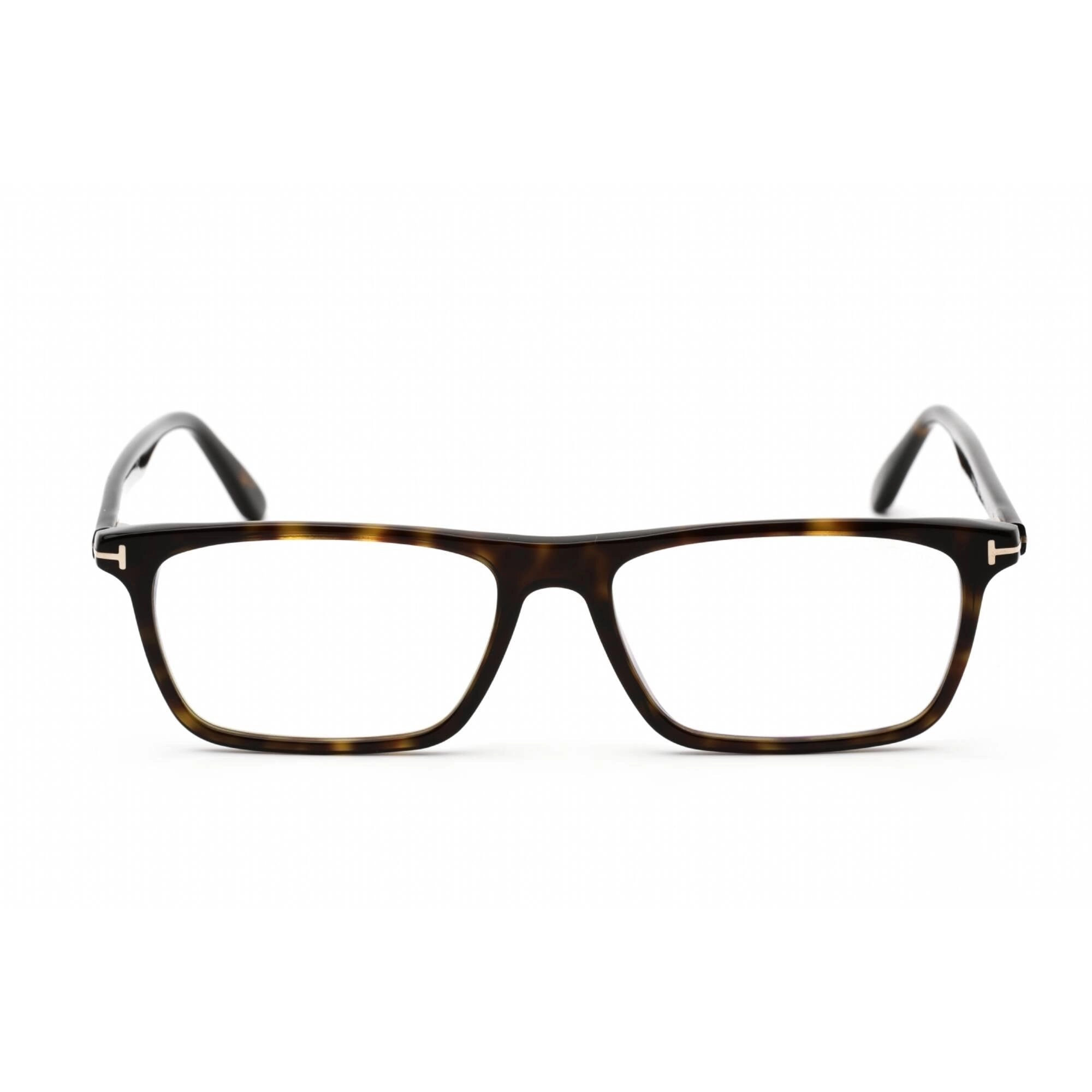 Tom Ford Unisex Eyeglasses - Rectangular Dark Havana Plastic Frame | FT5681-B 052