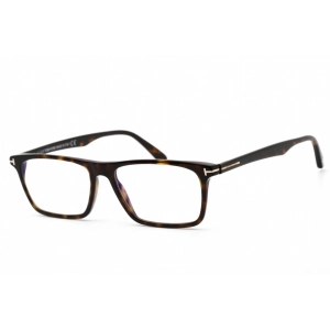 Tom Ford Unisex Eyeglasses - Rectangular Dark Havana Plastic Frame | FT5681-B 052