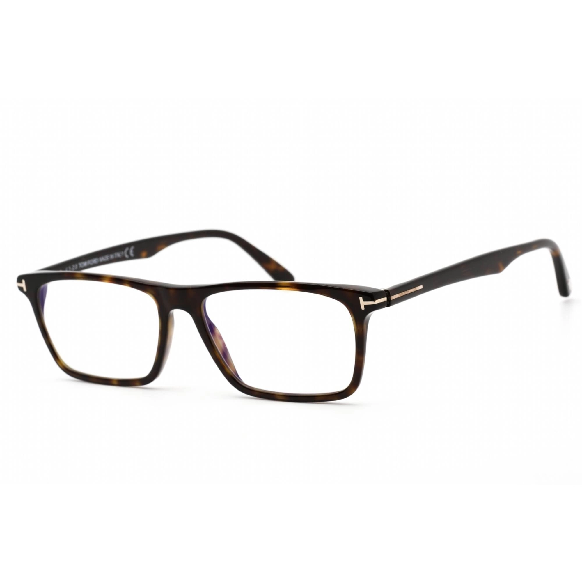 Tom Ford Unisex Eyeglasses - Rectangular Dark Havana Plastic Frame | FT5681-B 052