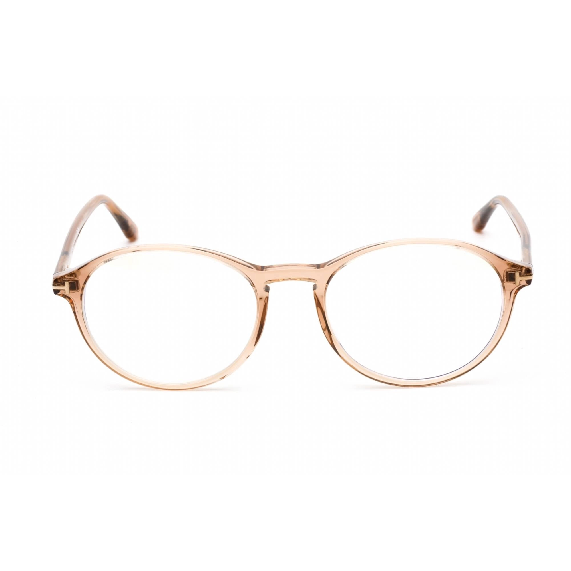 Tom Ford Women's Eyeglasses - Shiny Light Brown Plastic Round Frame | FT5753-B 045