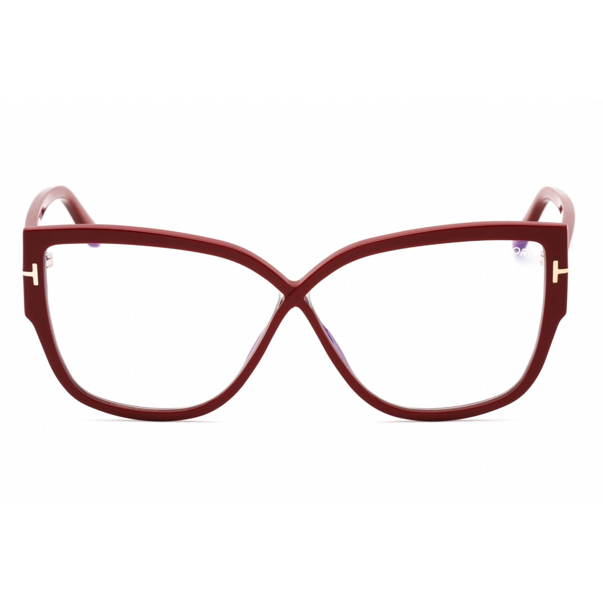 Tom Ford Women's Eyeglasses - Shiny Red Acetate Butterfly Full Rim | FT5828-B 066