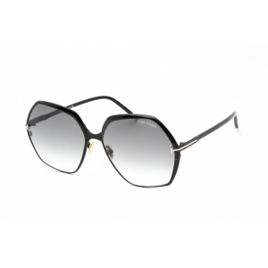 Tom Ford Women's Sunglasses - Shiny Black Metal Geometric Shape Frame | FT0912 01B