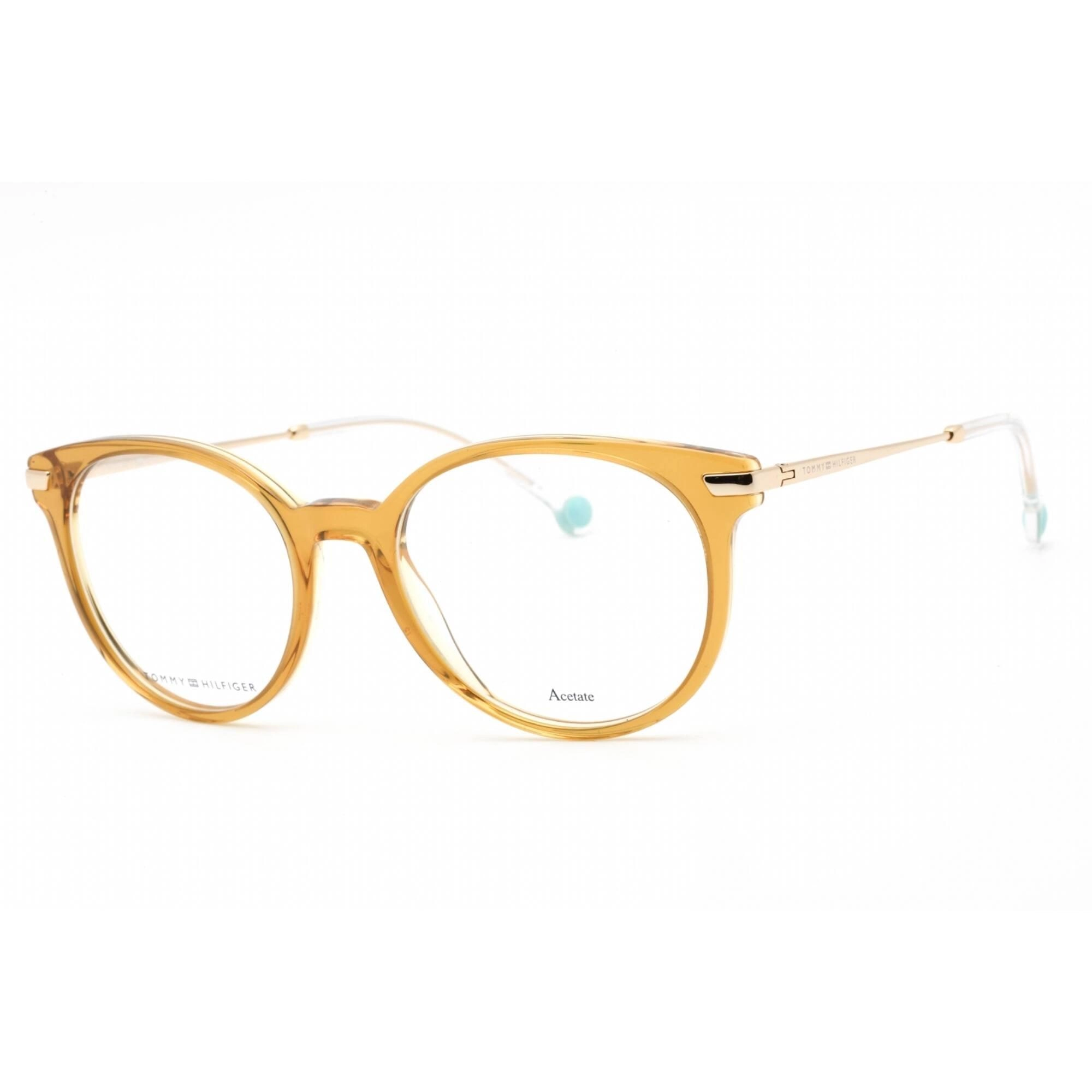 Tommy Hilfiger Women's Eyeglasses - Full Rim Ochre Plastic Round | TH 1821 0FMP 00