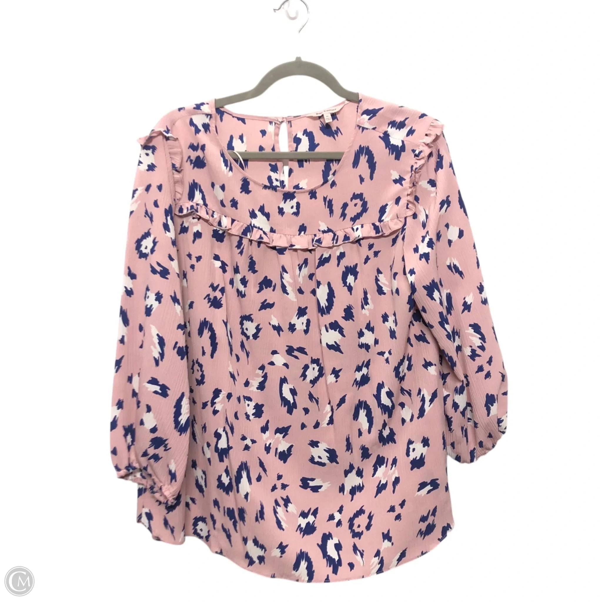 Top 3/4 Sleeve By Juicy Couture In Blue & Pink, Size: Xl