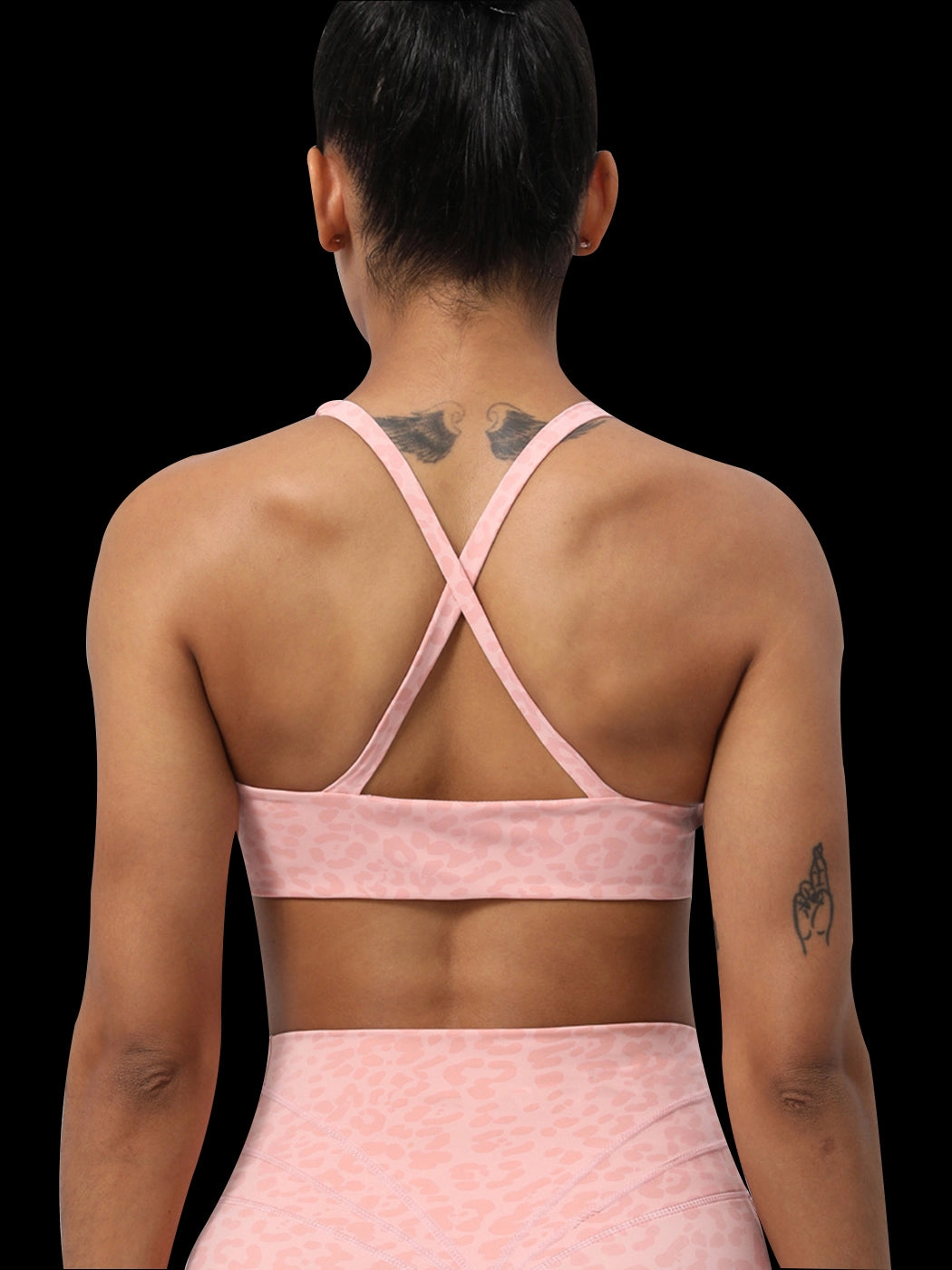 Twist Leopard Print Yoga Sports Bra