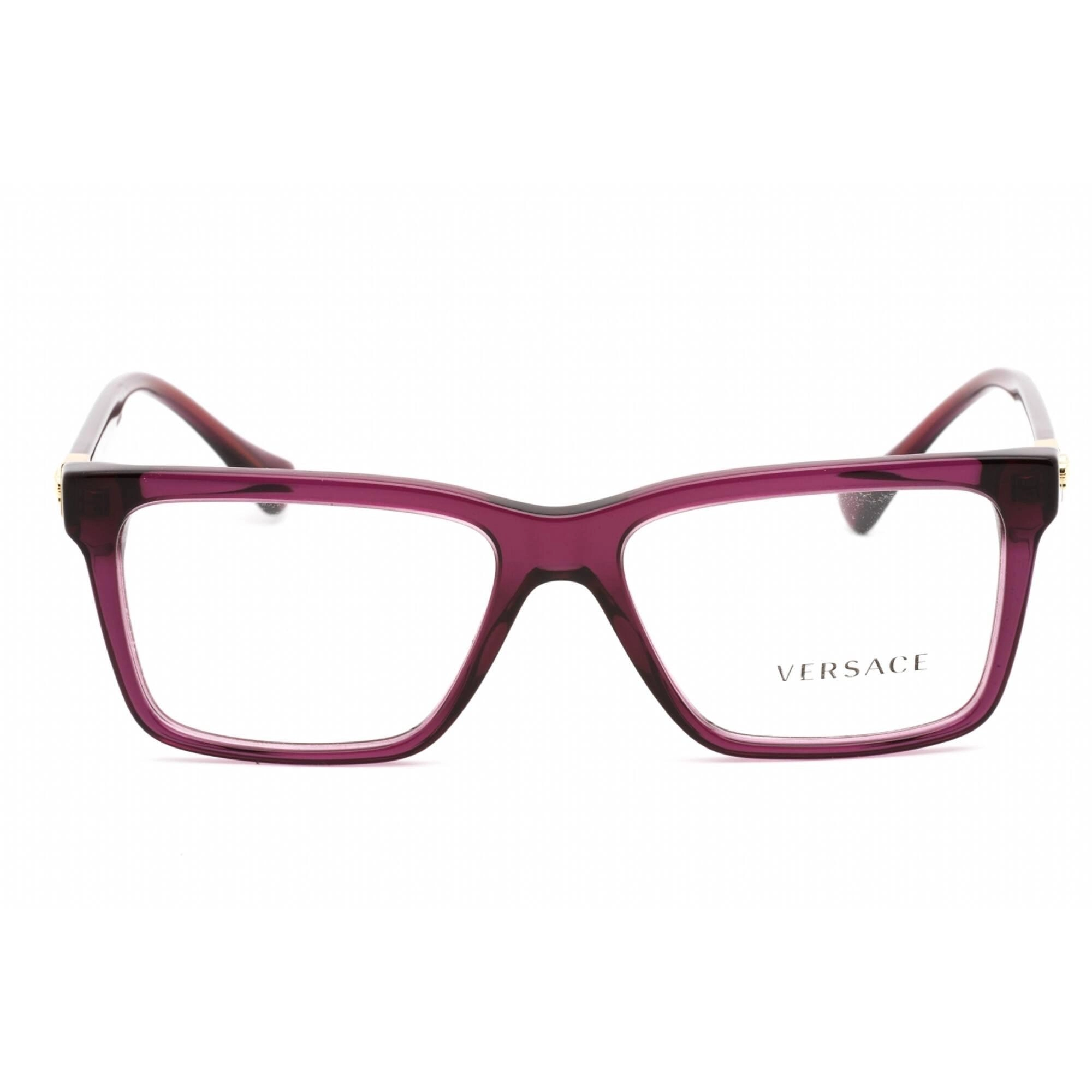 Versace Unisex Eyeglasses - Rectangular Transparent Plum Plastic Frame | 0VE3328 5390
