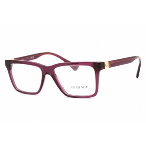 Versace Unisex Eyeglasses - Rectangular Transparent Plum Plastic Frame | 0VE3328 5390