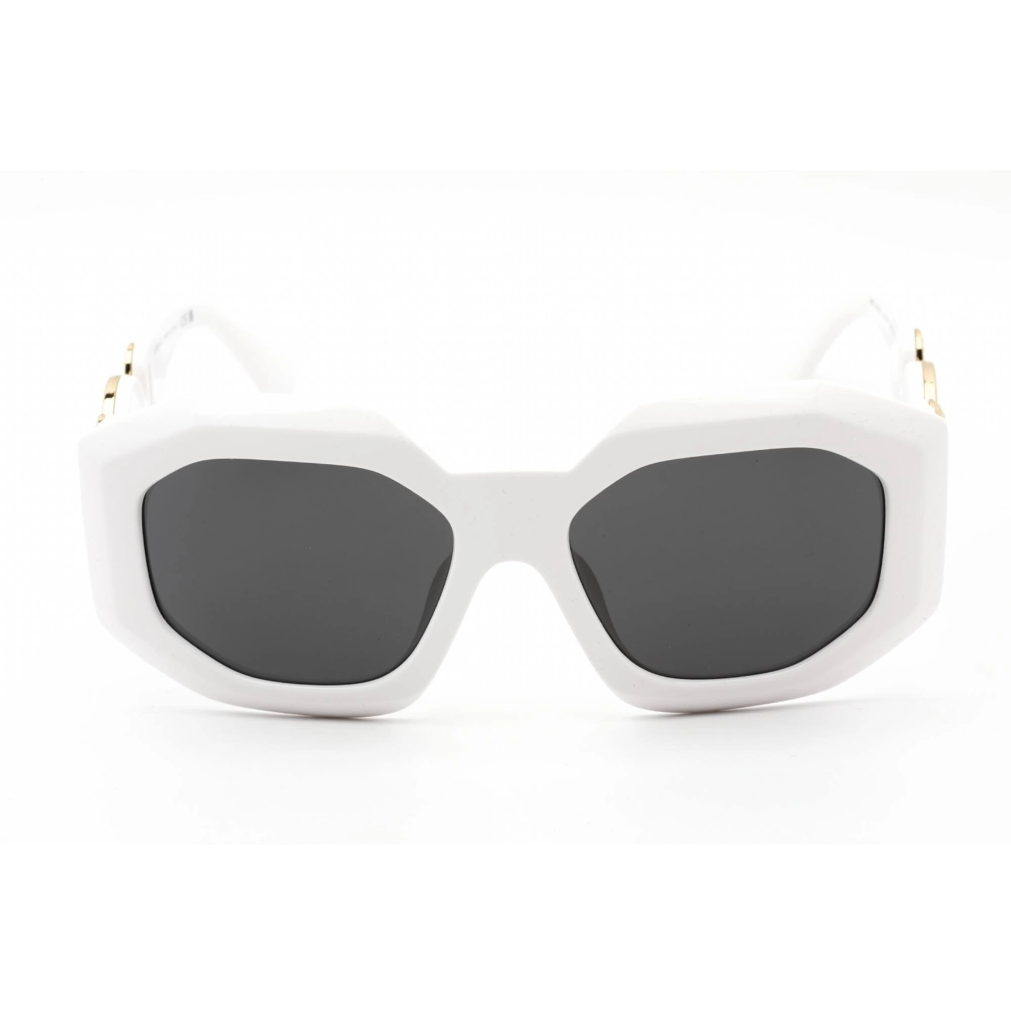 Versace Women's Sunglasses - White Shield Shape Frame Dark Grey Lens | VE4424U 314/87