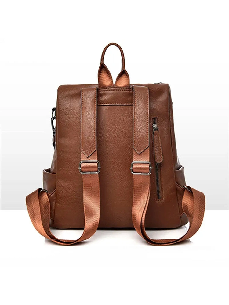 Women's PU Leather Backpack Travel Handbag Rucksack Backpack Purse